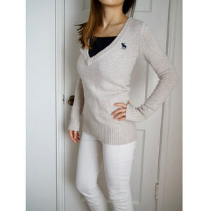 Cream V-neck Sweater